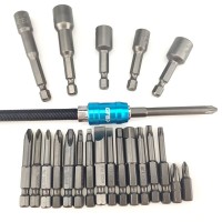 flared head magnetic screw driver drill bit holder telescopic